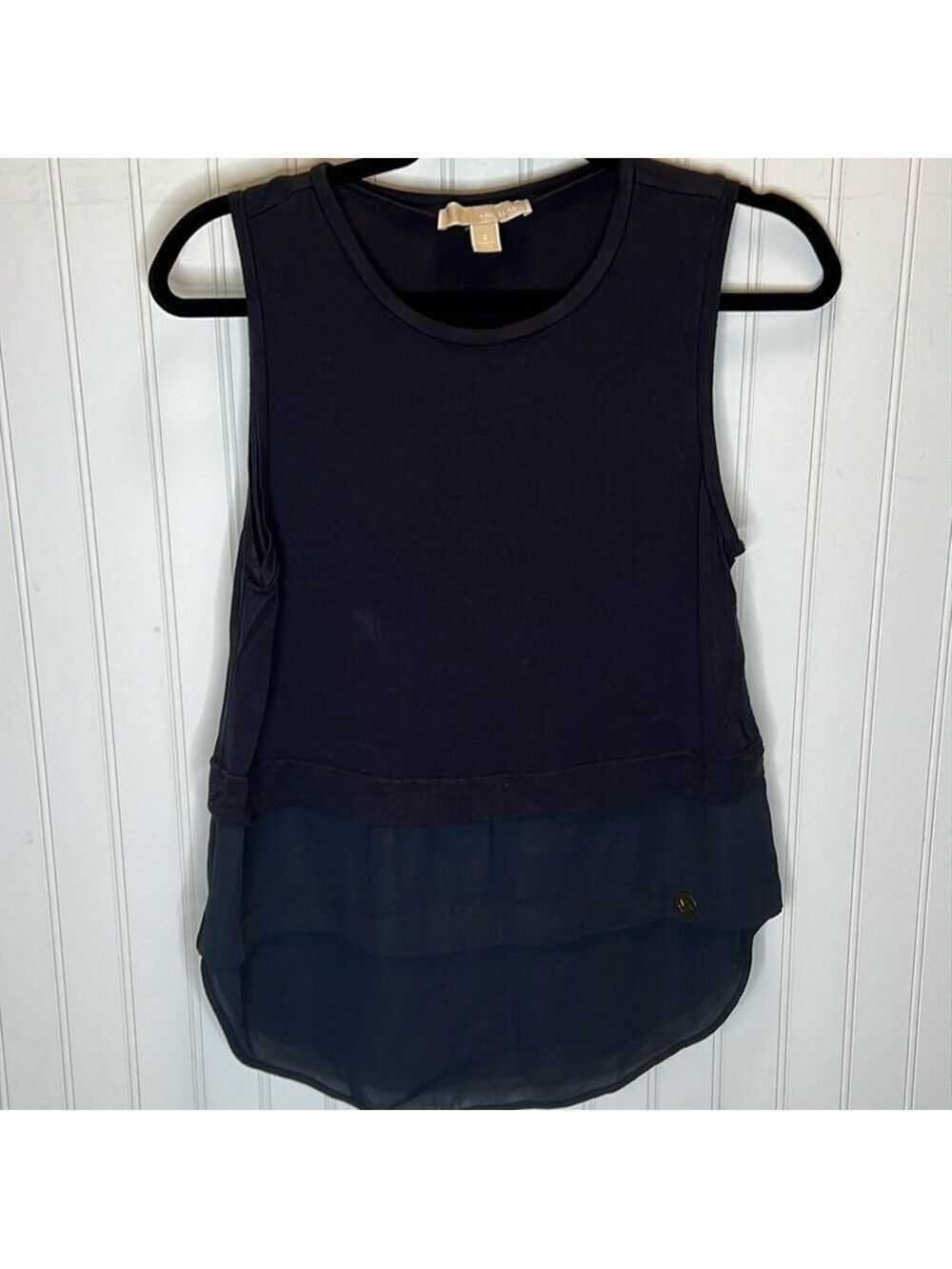 Michael Kors Navy Sleeveless Knit Top Size Small